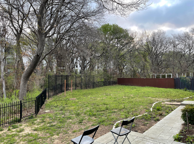 Client photo of a bare backyard before landscaping